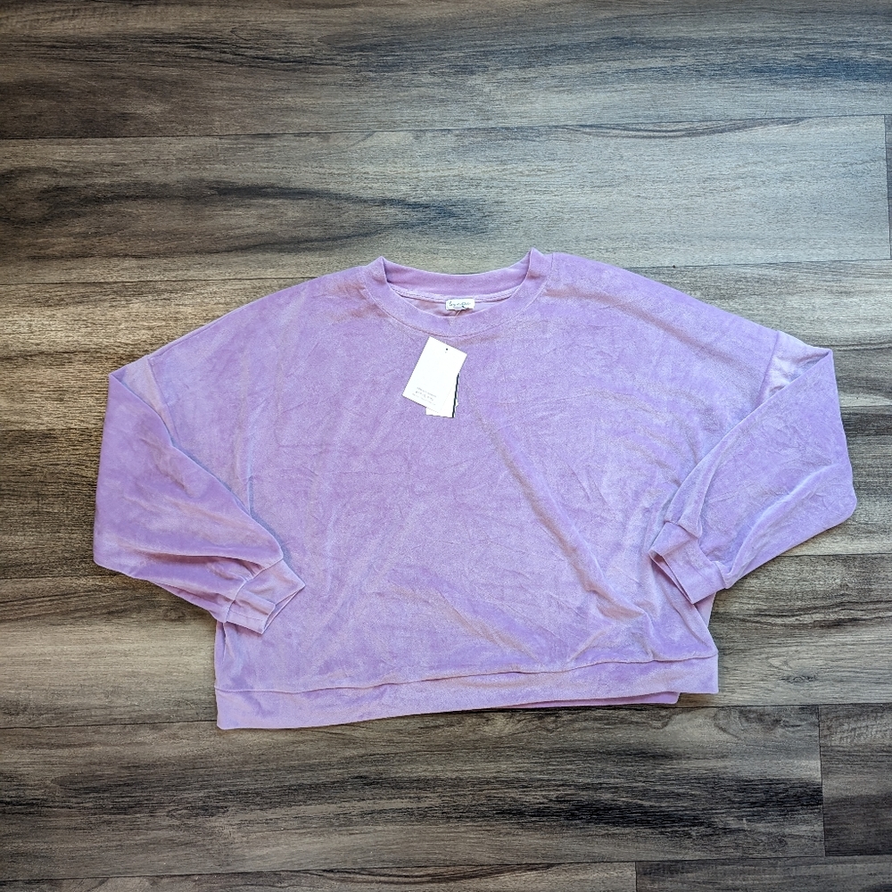 Purple Plush Fleece Sweater from love, fire
